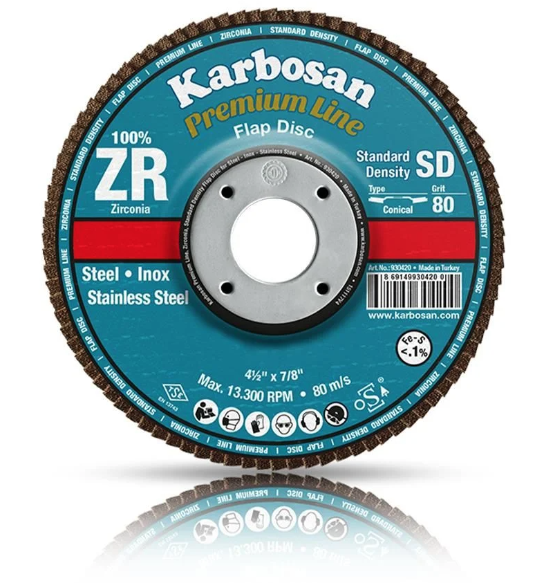 Karbosan 983460 Premium Line ZR Flap Disk Zımpara 115x22.23mm 60 Kum