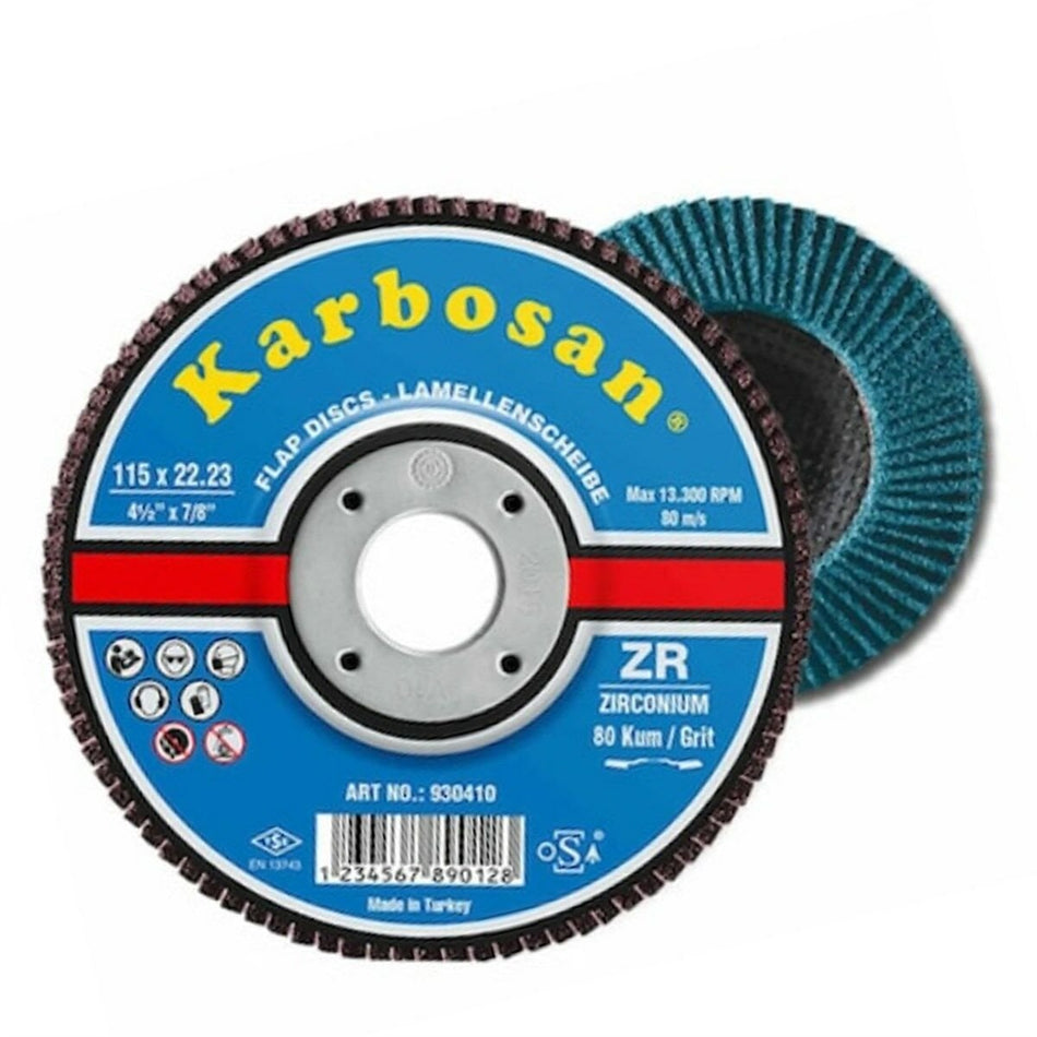 Karbosan 983465 Premium Line ZR Flap Disk Zımpara 115x22.23mm 80 Kum