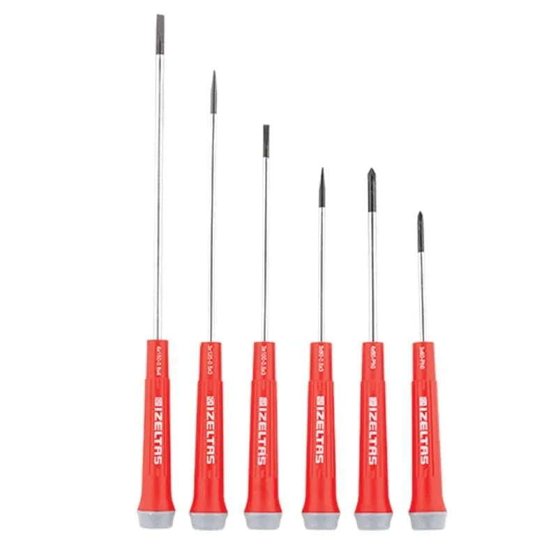 İzeltaş 6 Parça Klemens Elektronikçi Tip Tornavida Seti, vidalama ve montaj uygulamalarında kullanılmak üzere tasarlanmıştır.