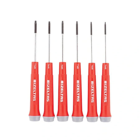 İzeltaş 6 Parça Klemens Elektronikçi Tip Torx Uçlu Tornavida, teknik işlerde kontrollü ve verimli kullanım için uygundur.