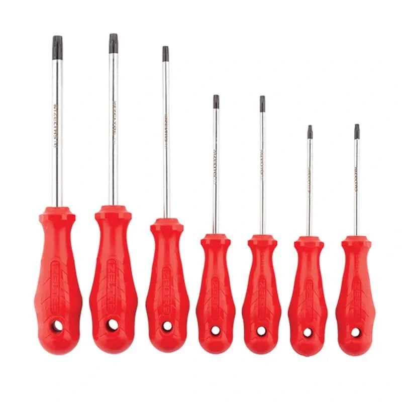 İzeltaş 7 Parça Torx Uçlu Tornavida Seti, vidalama ve montaj uygulamalarında kullanılmak üzere tasarlanmıştır.