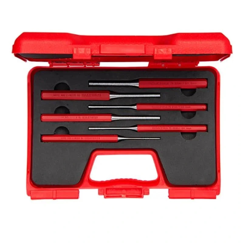 İzeltaş 6 Parça Düz Pim Zımba Takımı, vurmalı uygulamalar ve atölye kullanımı için uygun yapıdadır.