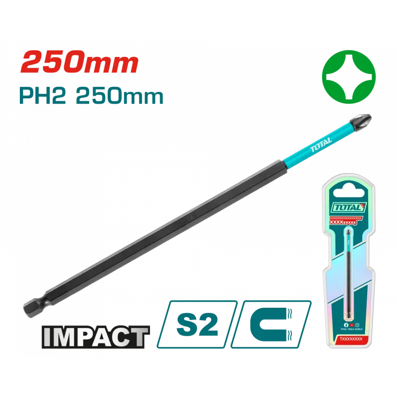 Total TACIM71PH2250 darbeli PH2 250mm bits uç tekli