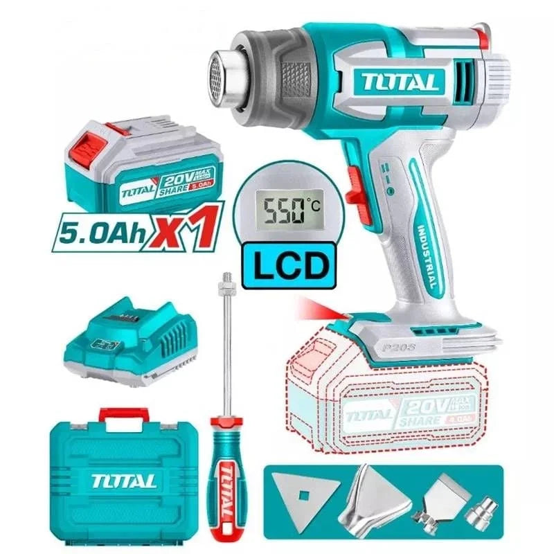 Total TBLI20035 LCD LED akülü sıcak hava tabancası