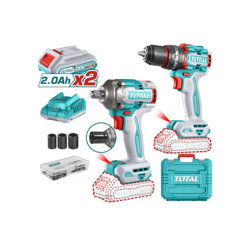 Total TCKLI20275E akülü dareli matkap ve vidalama seti