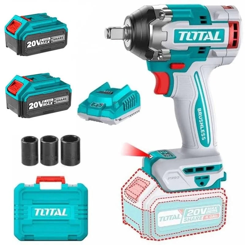 Total TIWLI2050E akülü somun sıkma 1/2 inç 500 Nm