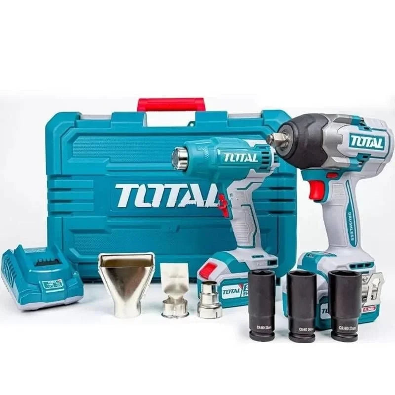 Total TOSLI240489E akülü somun sıkma sıcak hava tabancası seti 4 Ah