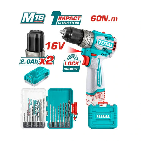Akülü darbeli matkap set Total TOSLI241199E