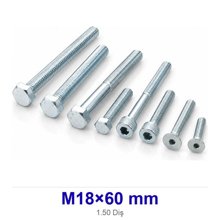 Altı Köşe Başlı Civata M18×60 mm 1.50 Diş