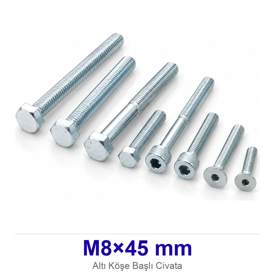 Altı Köşe Başlı Civata M8×45 mm