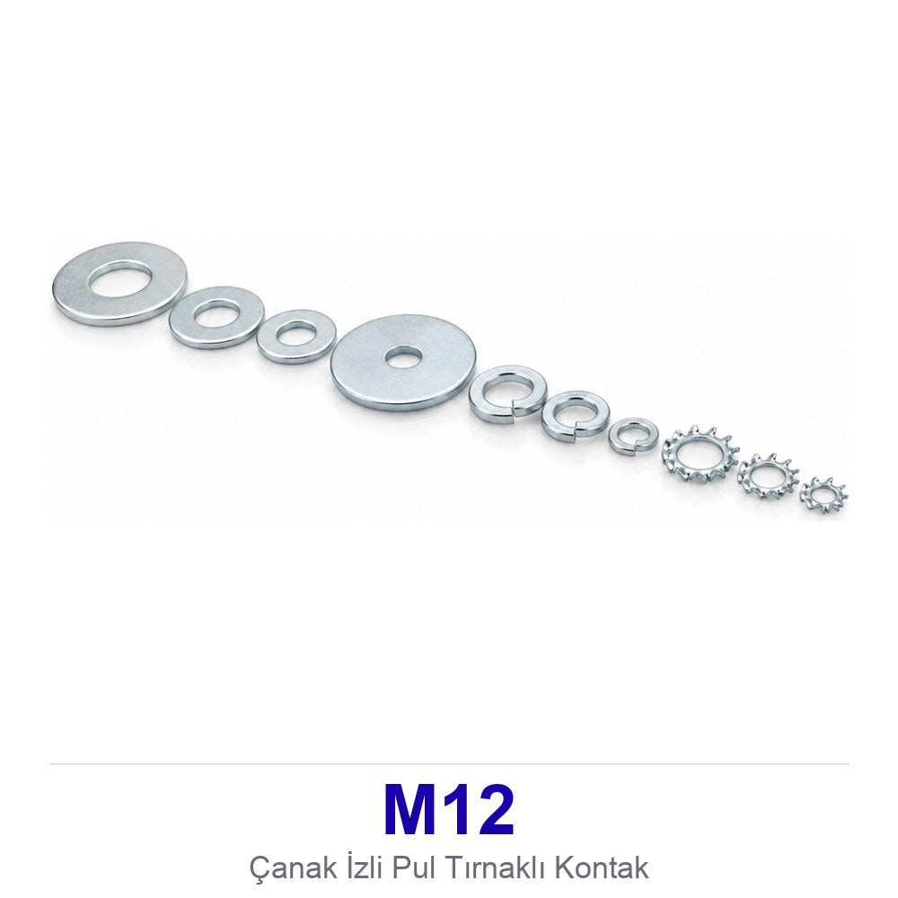 Çanak İzli Pul M12 Tırnaklı Kontak