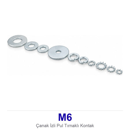Çanak İzli Pul M6 Tırnaklı Kontak