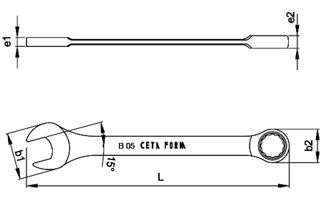 Ceta Form B05-08 C-Gear Cırcırlı Kombine Anahtar 8 mm (Düz)