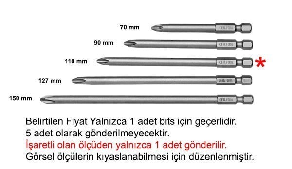 Ceta Form CB/1102 Yıldız Bits Uç Ph2x110 mm