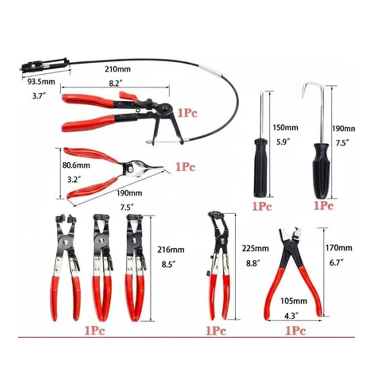 DHT D11120045 Hortum Kelepçe Pense Seti 9 Parça