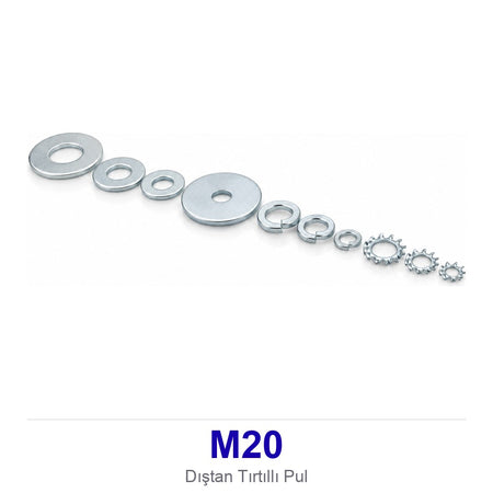 Dıştan Tırtıllı Pul M20