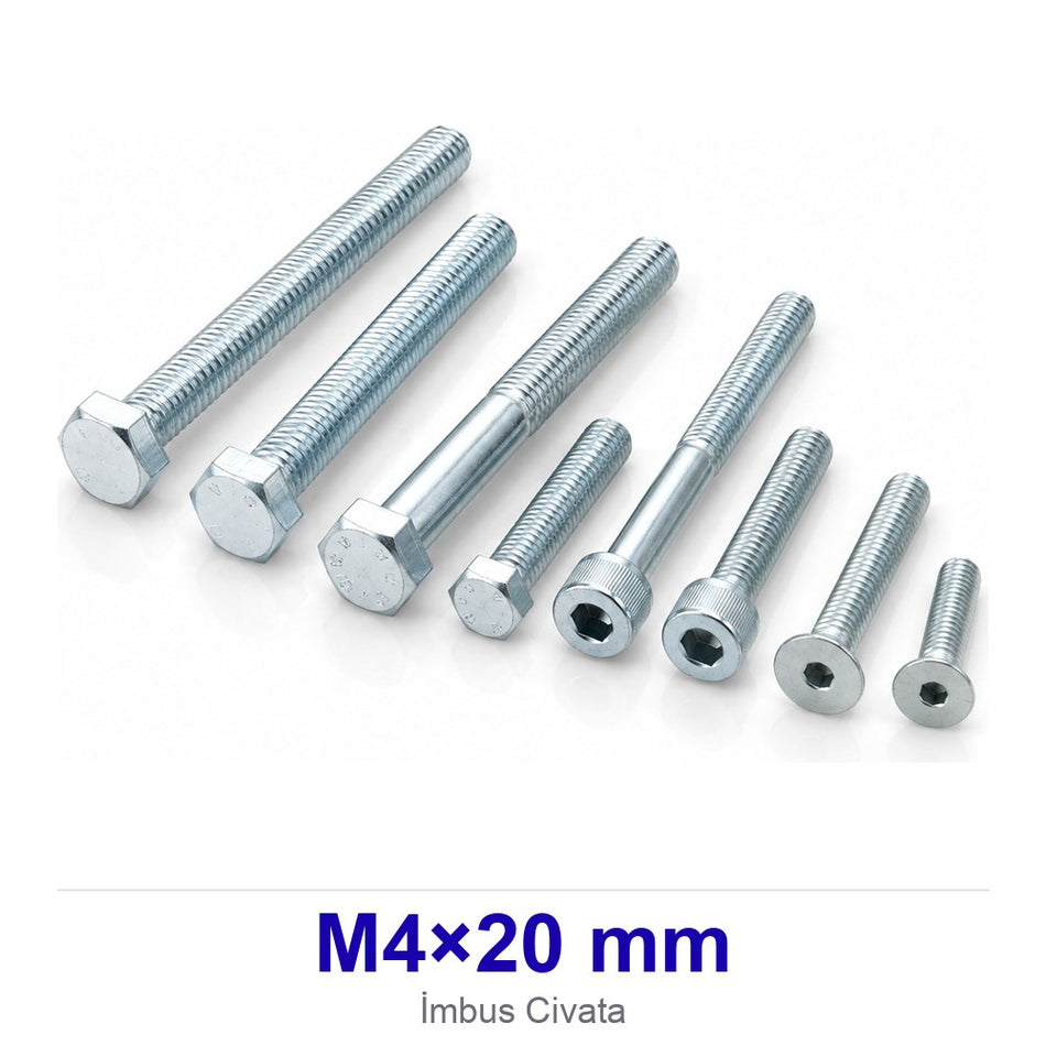 İmbus Civata M4×20 mm