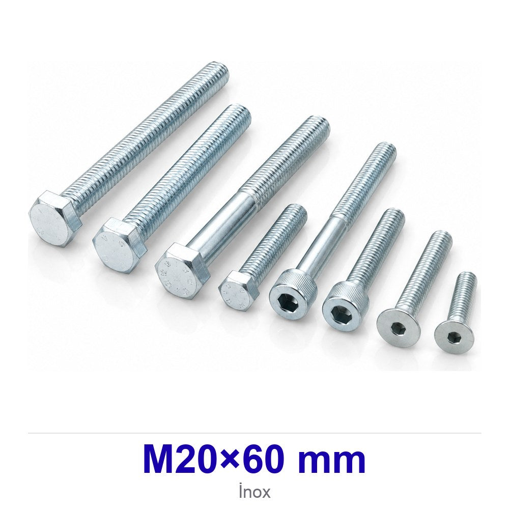 İnox Altı Köşe Başlı Civata M20×60 mm