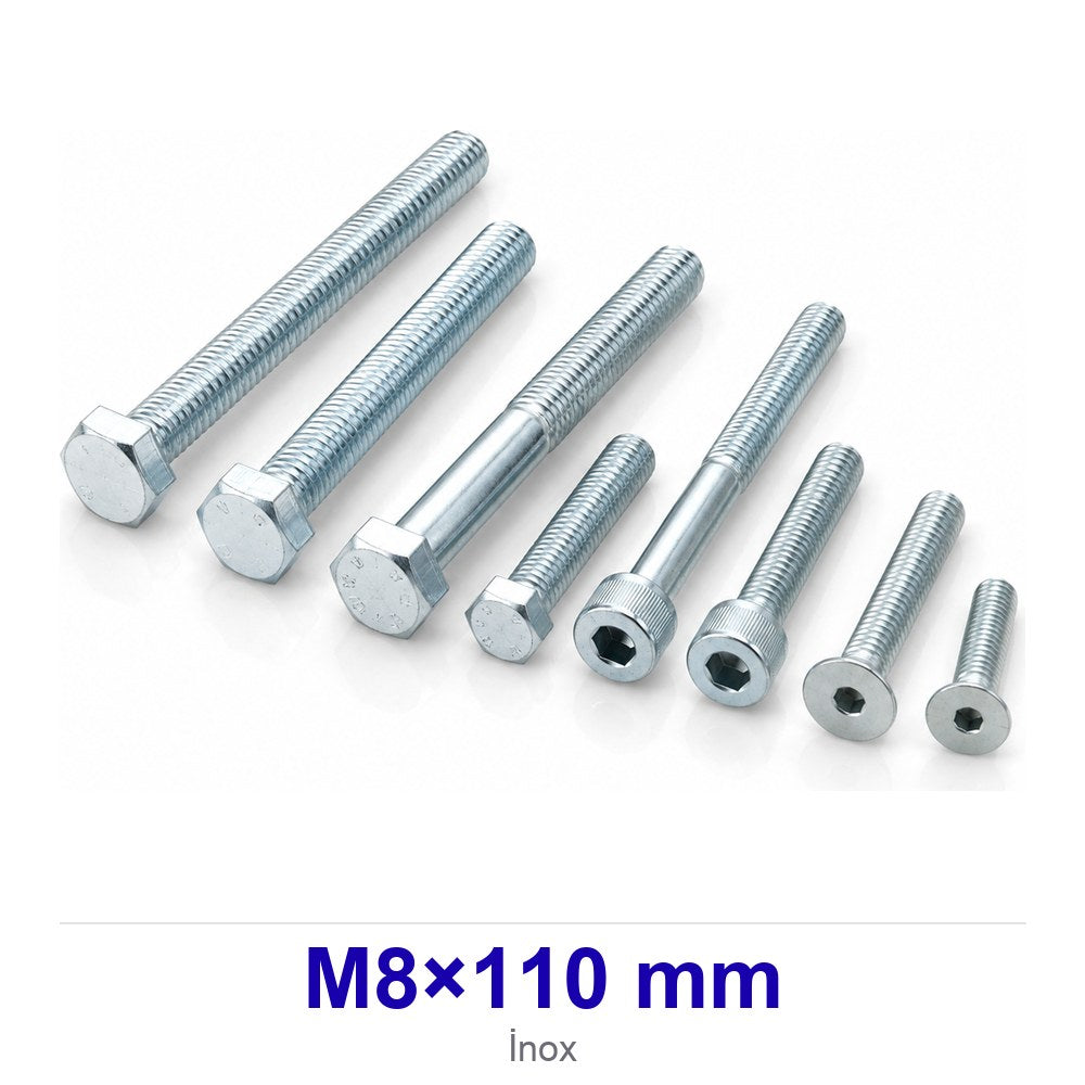 İnox Altı Köşe Başlı Civata M8×110 mm