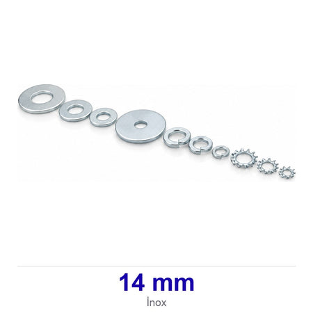 İnox Düz A4 Pul 14 mm