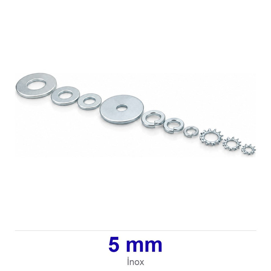 İnox Düz A4 Pul 5 mm
