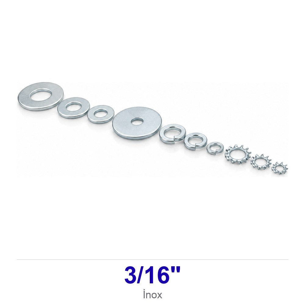 İnox Düz Pul 3/16"