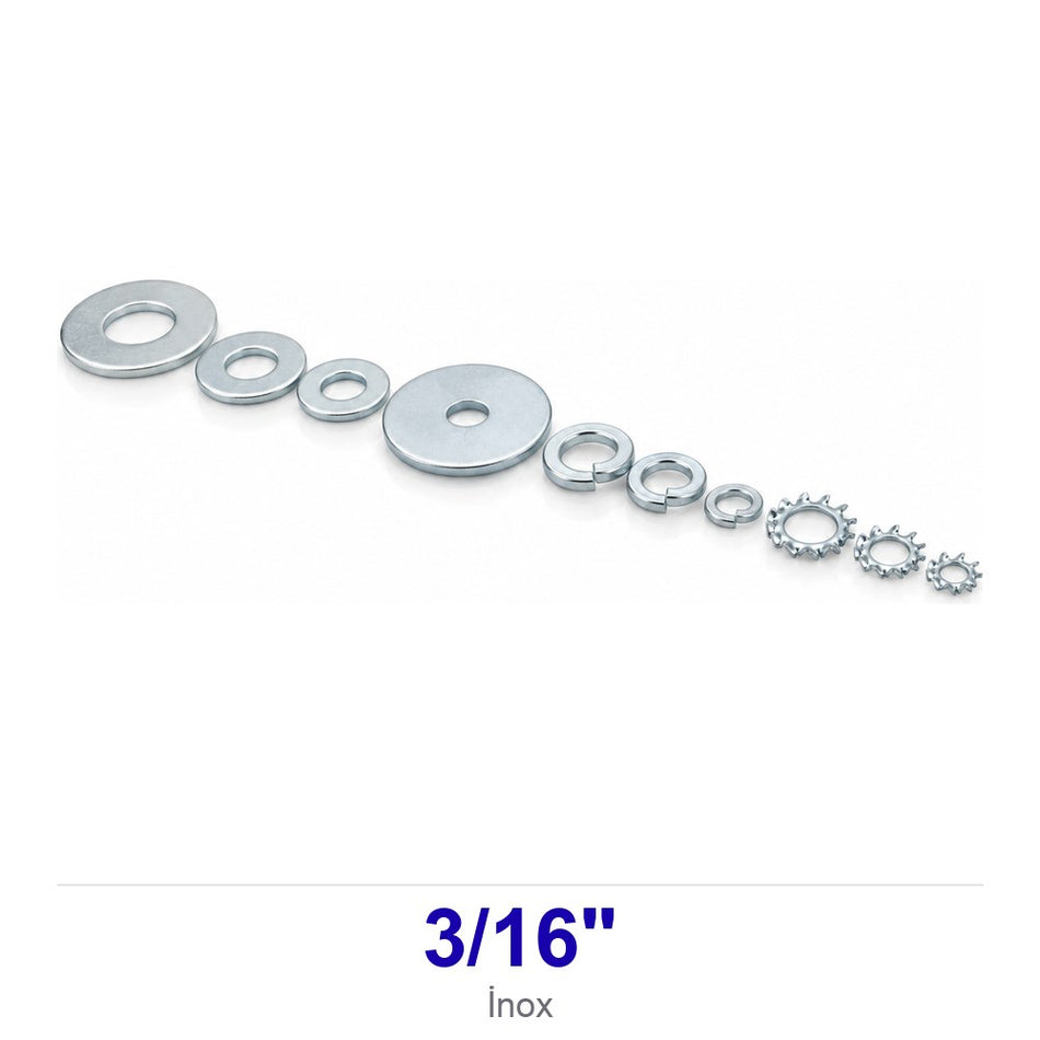 İnox Düz Pul 3/16"