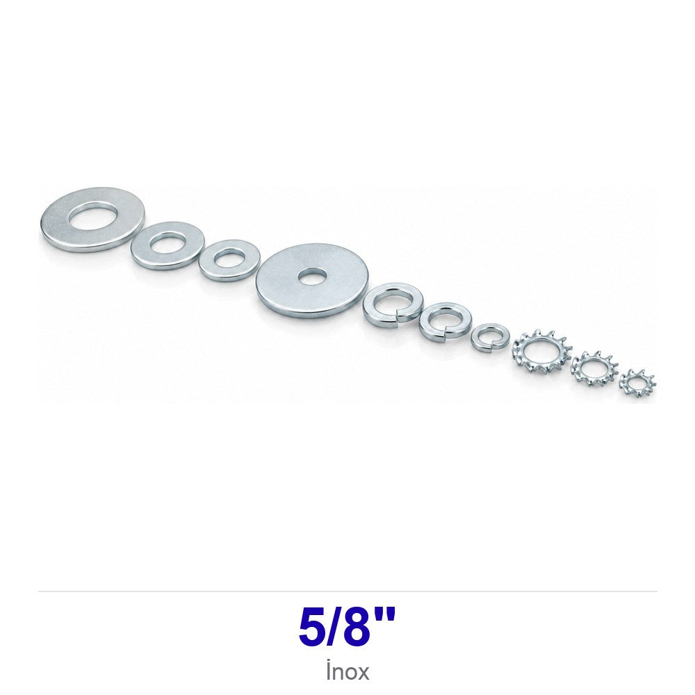 İnox Düz Pul 5/8"