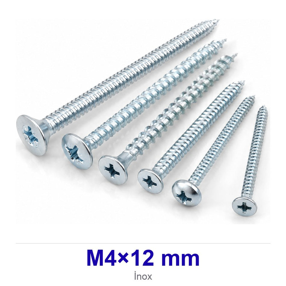 İnox Havşa Başlı Vida M4×12 mm Torx