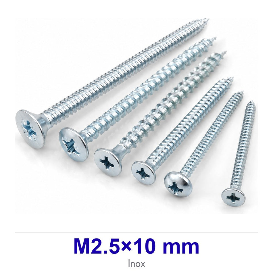 İnox Yıldız Havşa Başlı Vida M2.5×10 mm