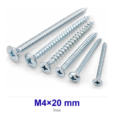 İnox Yıldız Havşa Başlı Vida M4×20 mm