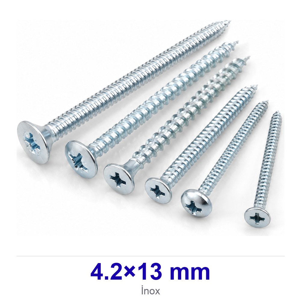 İnox Yıldız Silindir Başlı Saç Vida 4.2×13 mm
