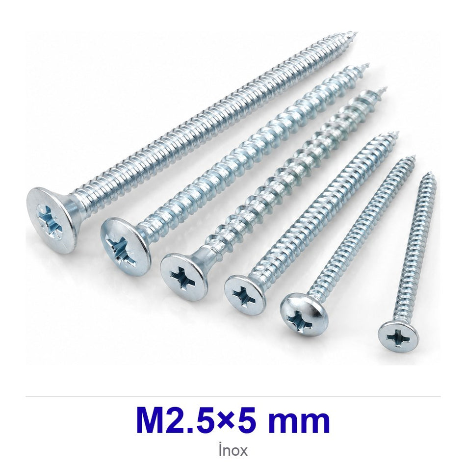 İnox Yıldız Silindir Başlı Vida M2.5×5 mm