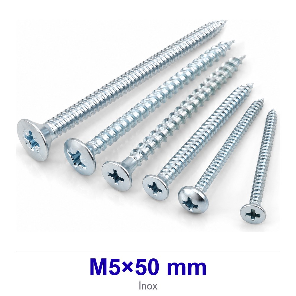İnox Yıldız Silindir Başlı Vida M5×50 mm