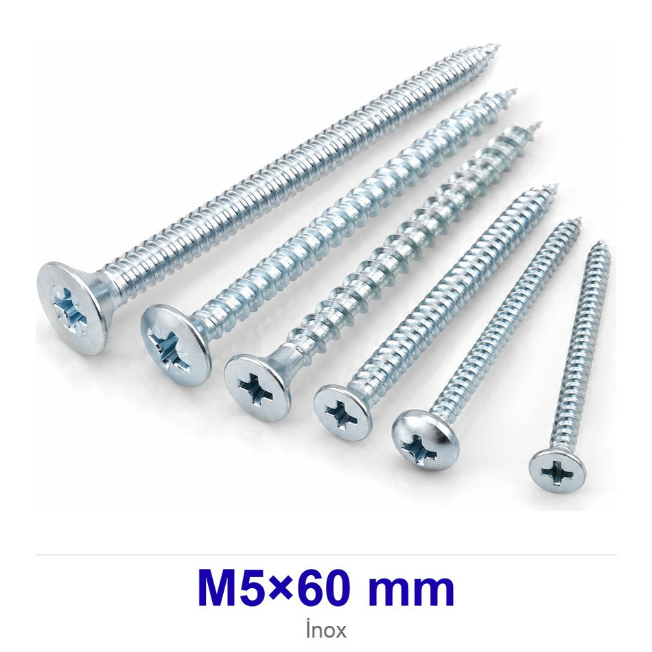 İnox Yıldız Silindir Başlı Vida M5×60 mm