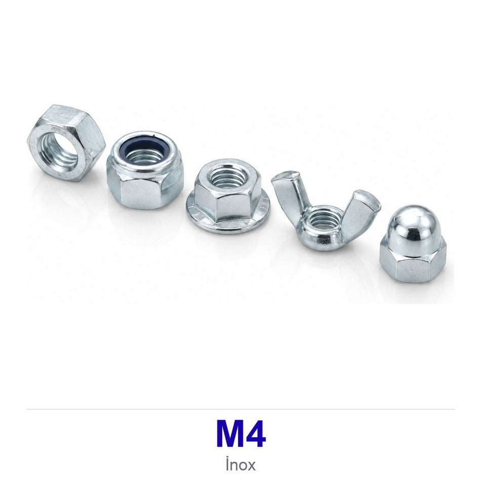 Kelebek İnox Somun M4
