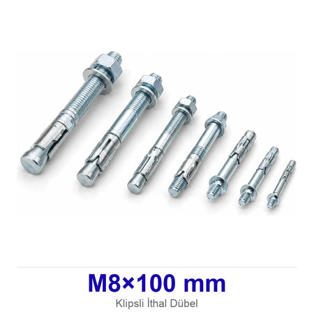 Klipsli İthal Dübel M8×100 mm