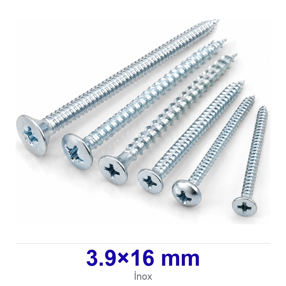 Matkap Uçlu İnox Yıldız Silindir Başlı Vida 3.9×16 mm