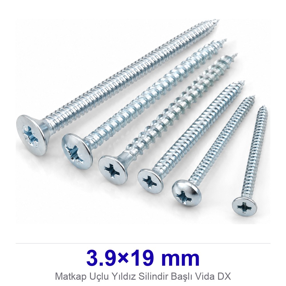 Matkap Uçlu Yıldız Silindir Başlı Vida 3.9×19 mm DX