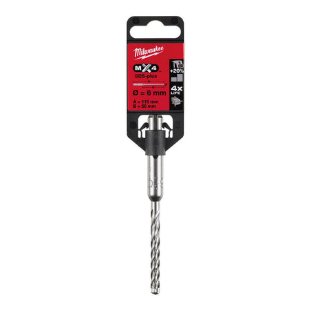 Milwaukee 4932352011 6x115 mm SDS-Plus MX4 Serisi 4 Elmaslı Matkap Ucu