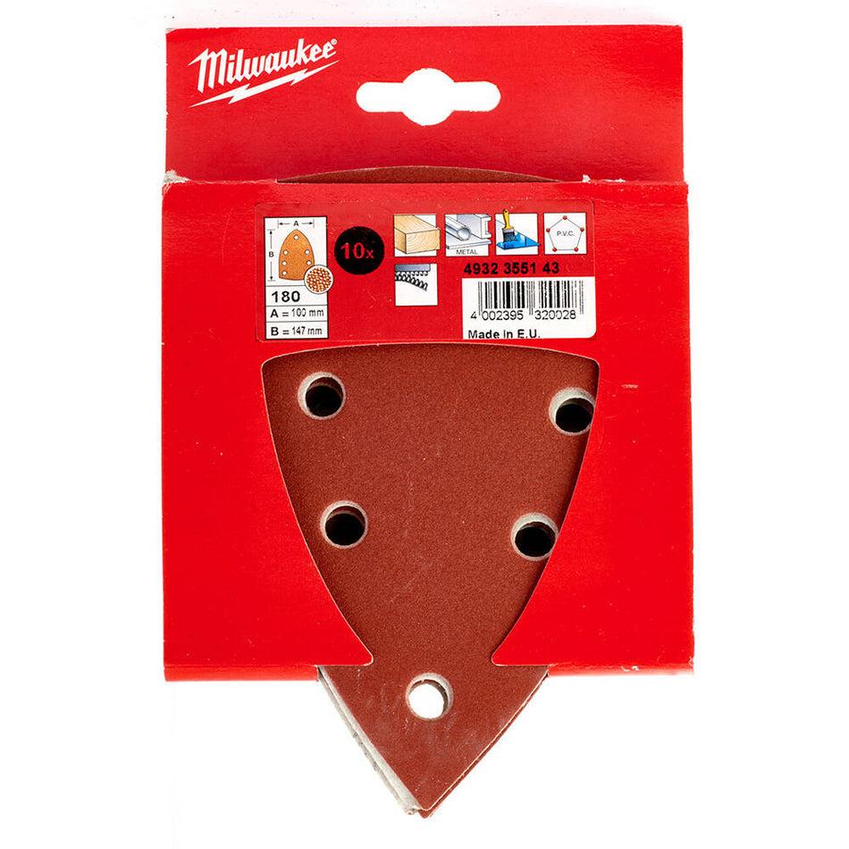 Milwaukee 4932355143 100 x 147 mm 180 Kum Titreşim Zımpara Tabanı (10'lu)