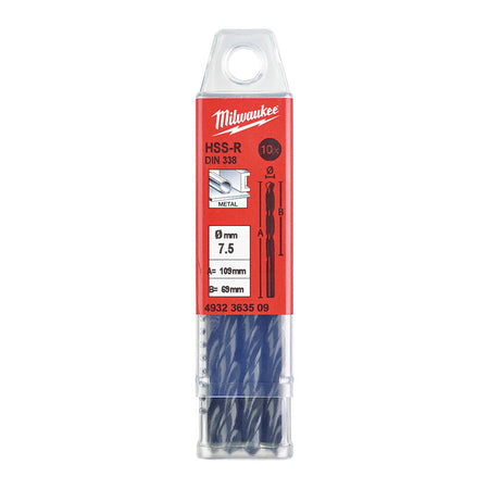 Milwaukee 4932363509 7.5x109 mm HSS-R Metal Matkap Ucu