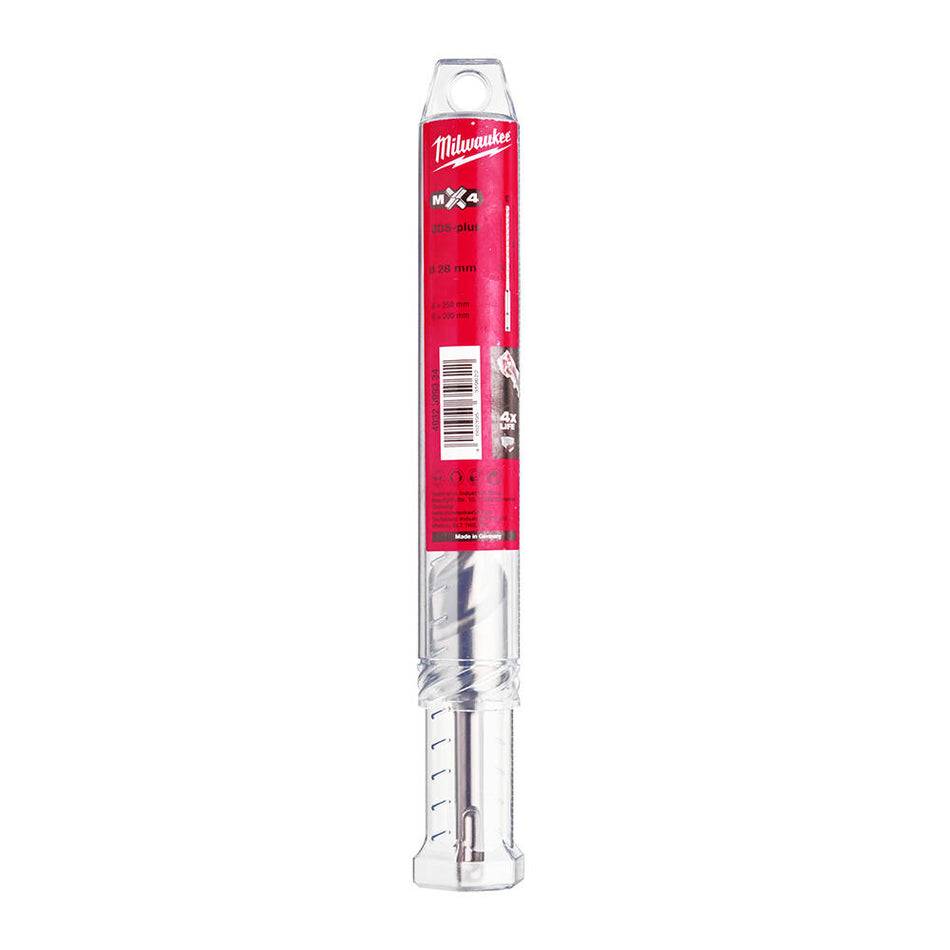 Milwaukee 4932399334 28x250 mm SDS-Plus MX4 Serisi 4 Elmaslı Matkap Ucu