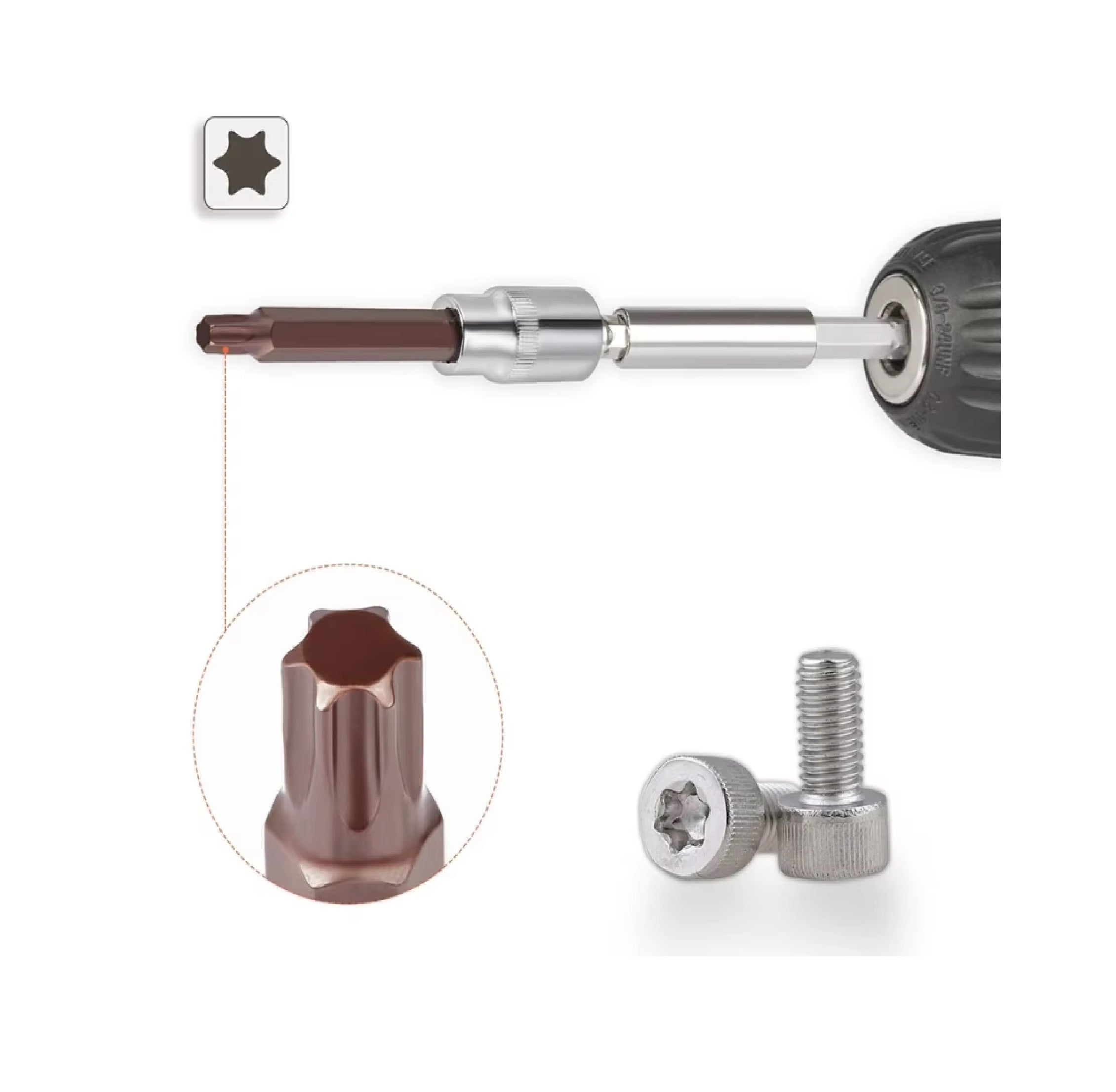 Rico 005-KK1158 T25 Uzun Torx Bits Uç Kaplamalı S2 Çelik