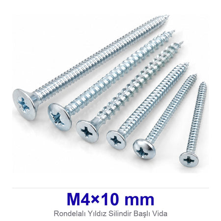Rondelalı Yıldız Silindir Başlı Vida M4×10 mm
