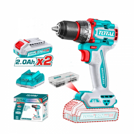 Total TDLI20668E 20V 66Nm Akülü Darbesiz Matkap