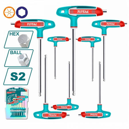 Total THHW80826 2-10mm T Saplı Top Başlı Alyan Seti 8 Parça