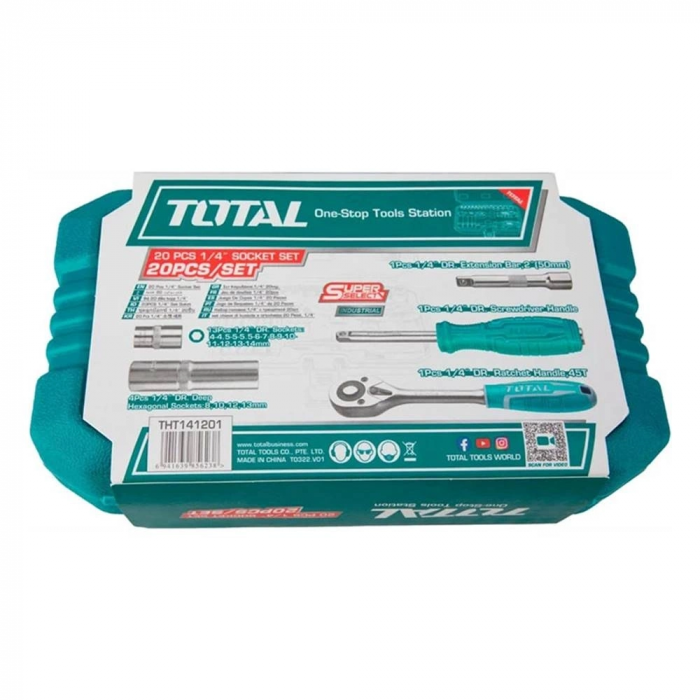 Total THT141201 1/4" Lokma Seti 20 Parça