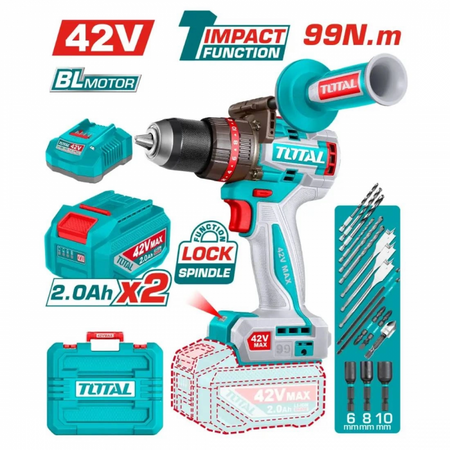 Total TIDLI429982E 42V 99Nm Akülü Darbeli Matkap