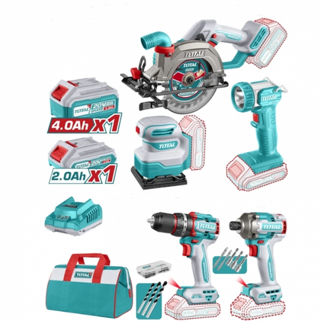 Total TOSLI241081E 20V Akülü 5'li Alet Seti